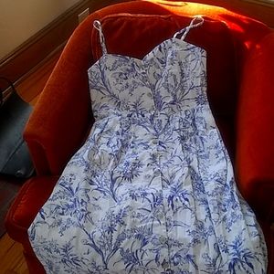 French print midi dress